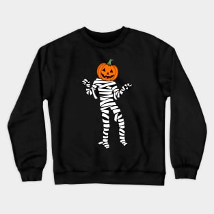 Mummy with pumpkin face Crewneck Sweatshirt